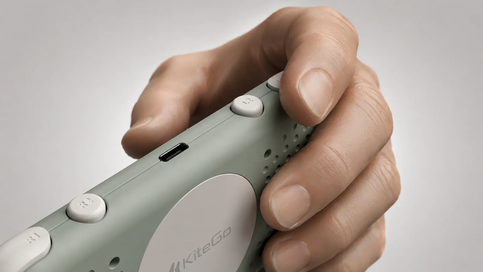 KiteGo controller hand grip detail