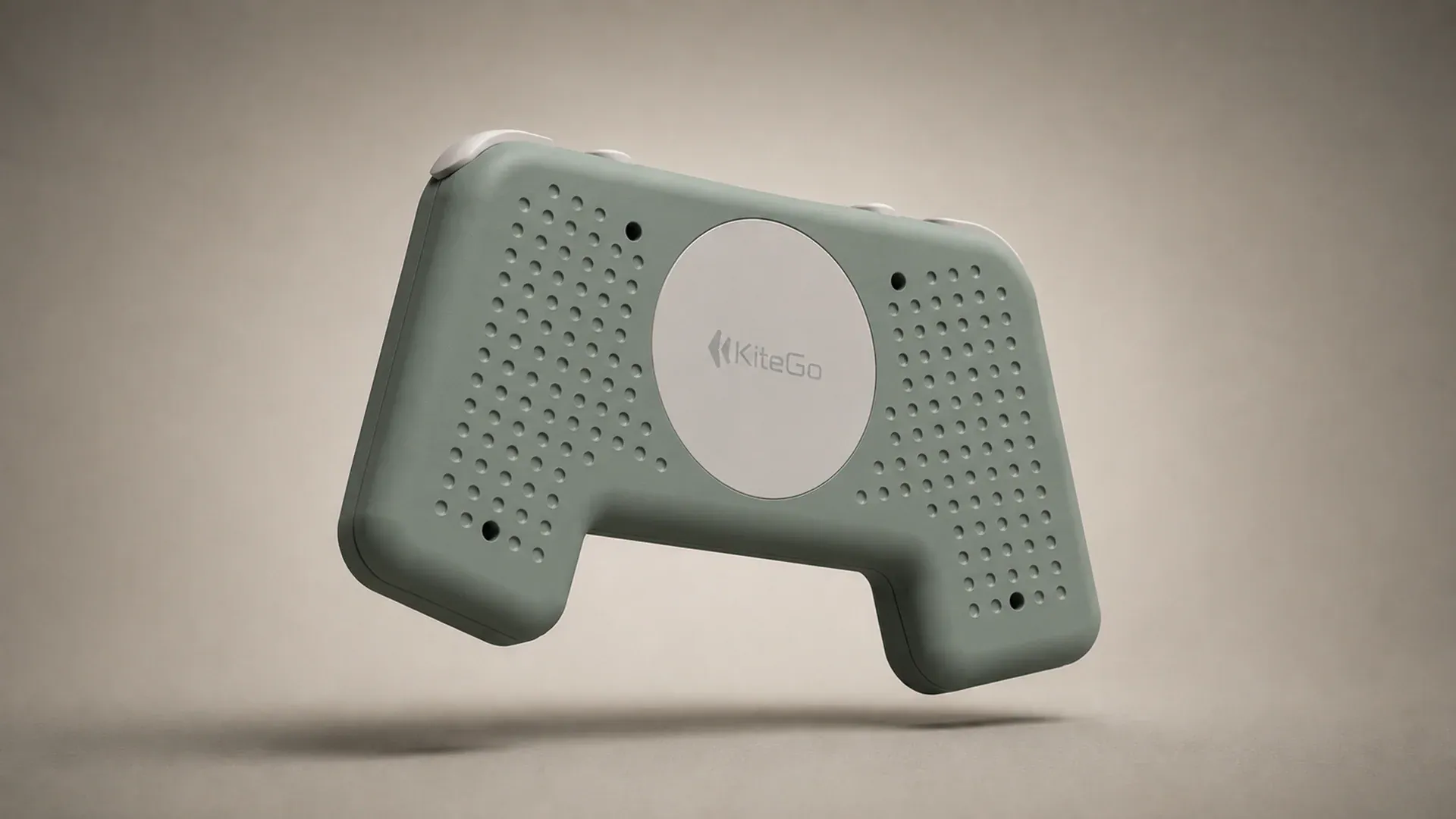 KiteGo controller rear view showing perforated grip texture